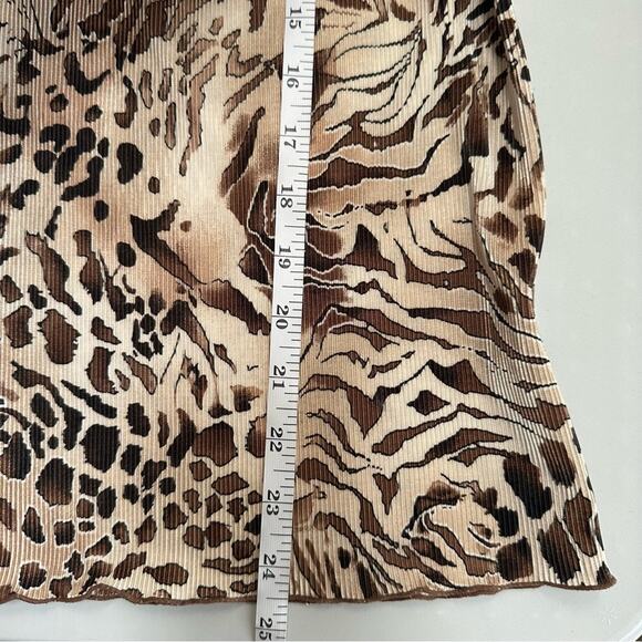 Dressbarn Leopard Print Short Sleeve Top Brown Tan Camel Shirt Plus Sz 3X - Picture 7 of 10